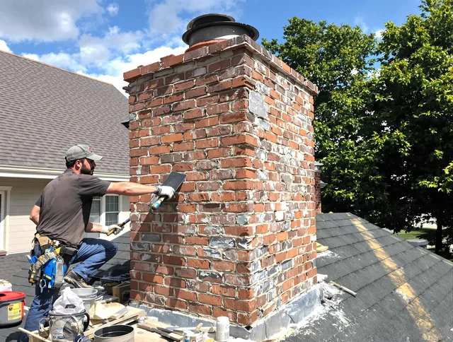 Completed chimney rebuild by North Reading Chimney Sweep in North Reading, MA