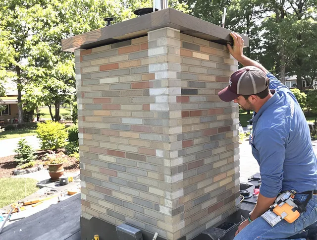 North Reading Chimney Sweep completing a modern chimney remodel in North Reading, MA