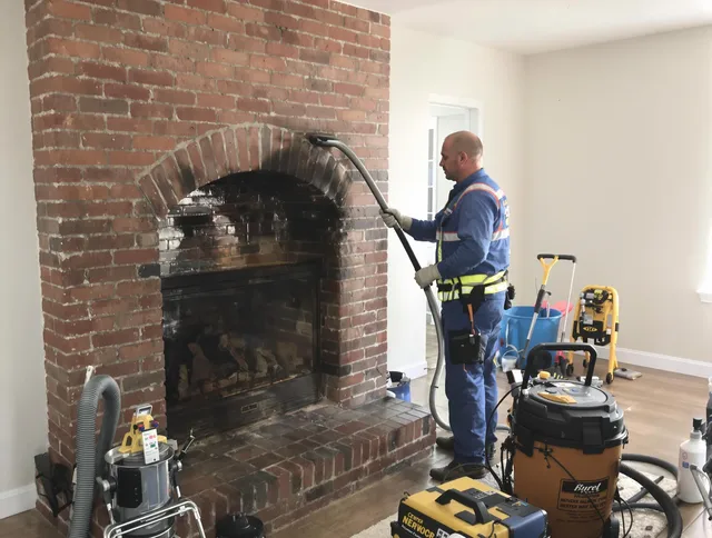 North Reading Chimney Sweep expert performing detailed chimney sweep in North Reading, MA