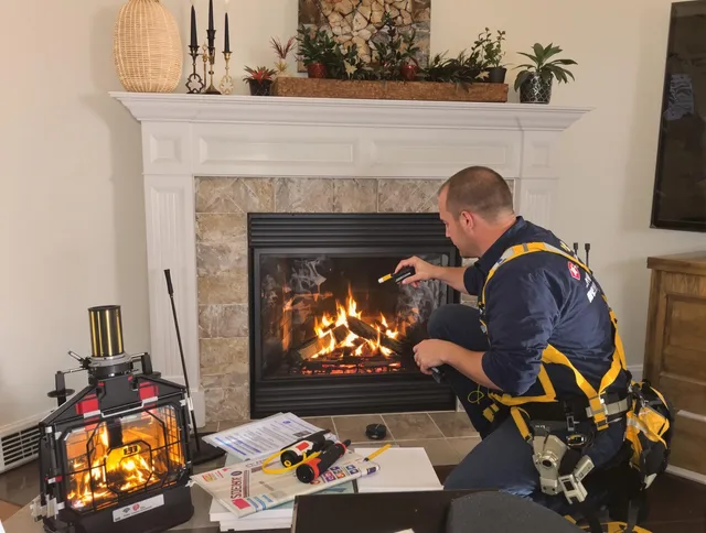 Safety-focused fireplace inspection by North Reading Chimney Sweep in North Reading, MA