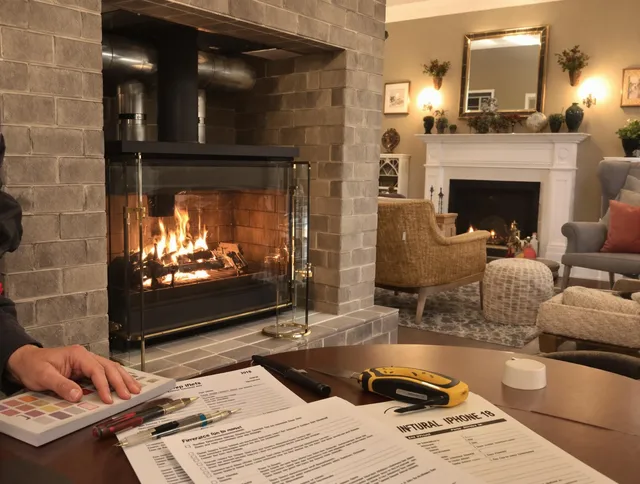 North Reading Chimney Sweep verifying fireplace safety measures in North Reading, MA